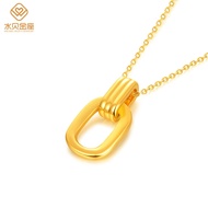 916 gold Double Ring Pendant /diy charm gold 916 Double Ring