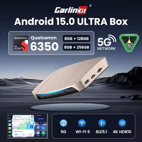 NEW CarlinKit Android 15.0 Ultra SM6350 CarPlay Ai Box Android Auto CarPlay Wireless Adapter Support