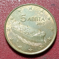 koin Yunani 5 Euro Cent 2002-2020