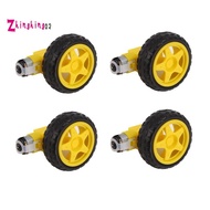 4PCS DC Electric Motor + Plastic TT Motor Tire Wheel Dual Shaft Gear Motor TT   for  Smart Car