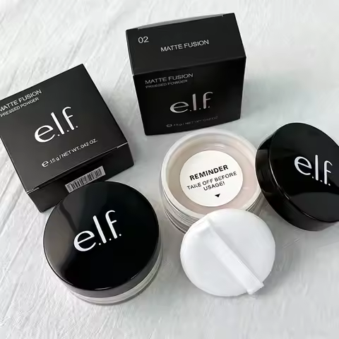 Elf Brand Loose Powder Lasting Oil Control Makeup Liquid Foundation Concealer Pink and Lip Balm Hydr