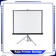 LAYAR 84 Inch Tripod Projector Screen Letaec Screen Projector White 213x213 84inch