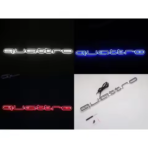 1X Car LED Front Grille Logo Lamp Quattro Logo Light for Audi Quattro A3 A4 A5 A6 A6L A7 A8 Q3 Q5 Q7