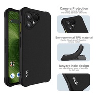 Imak Fairphone 6 5G Shockproof Casing Clear Soft TPU Case Airbags Matte Black Silicone Back Cover