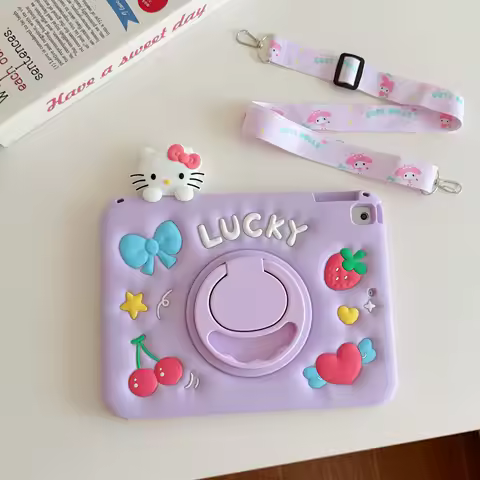 3D Cartoon Kitty Holder Tablet Case Xiaomi RedMi Pad SE Pad 2 11 SE 9.7 inch Tablet Case 360 Rotate 
