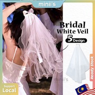 Miniis Bride Veil Veil Kahwin Double Layer Lighted Veil For Bride To Be Bridal Shower Wedding