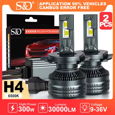 S&D H4 H7 H1 LED Headlight CANBUS High Power 300W 30000LM H11 9005 HB3 9006 HB4 Fog Light Bulbs LED 