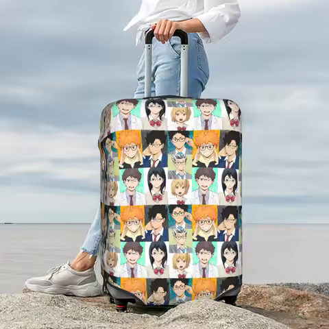 Haikyuu Kuroo Kiyoko Suitcase Cover Dust Proof Akaashi Bokuto Yachi Luggage Protective Covers for 18