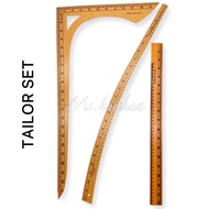 Tailor Ruler Set/ Pembaris Jahit Set/ PVC Tailor Ruler/ L shape/ Curve/ Big Head / Straight Ruler