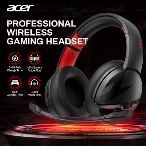 Acer K2 Headsets Gamer 100H Battery Dynamic Clear Voice Mic Bluetooth Gaming Headphones for PC PS4 W