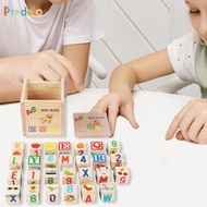 predolo 27 Pieces of Wood-alphabet Blocks, Alphabet Learning Toys, Building Blocks, Recognition, Sta