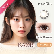 (NEW) PEGAVISION คอนแทคเลนส์สี รายเดือน รุ่น KAORI สี Pear Brown (2 เลนส์/กล่อง)