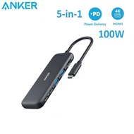 Anker A8355 USB C Hub Adapter, 5-in-1 USB C Adapter 1 USB-C 100W Power Delivery Port, 1 4K 30Hz HDMI