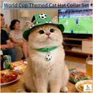 Pet Hat/Outdoor Pet Hat/World Cup Theme Pet Cat Hat/Collar Set Dog Ear Sunshade Hat/Pet Football Fis
