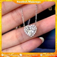 Luxury Heart Pendant Necklace luxury simulated diamond heart pendant pt950 collarbone chain necklace