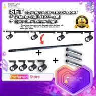 [ Set ] 2 Meter Rail Track + Track light Led 12w + Linear Light 30w / Lampu Track Led 12w + 48w Line