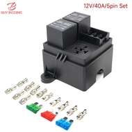 BC DC12V/24V รถยนต์รถบรรทุก3ทางตัวยึดฟิวส์รีเลย์ตัวยึดวงจรรีเลย์ฟิวส์ตัวยึดรีเลย์4-Pin หรือ5-Pin รีเ