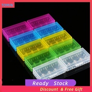 Tominihouse 5 Colors Multifunctional Transparent Plastic Holder Storage Box For 18650 18350 Battery 10 Pcs