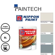 Nippon Satin Glo Paint Grey Color (Interior) Cat Dinding - 5L