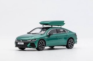 GCD 1:64合金模型，Arteon R ，Liftback五門掀背版。首批3色預售中 (196-198)。Blue藍色 / Green綠色 / Yellow黄色。含車頂行李箱，合金底盤，首輪100