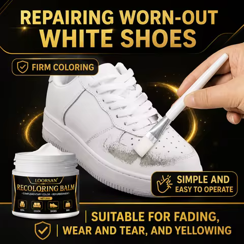 White Pigment Shoe Leather Refinishing Balm - Sneaker Stain Scratch Repair Cream Yellow Touch up Rec