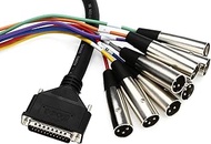 Hosa Balanced Snake DB25 to XLR3M - (9 Feet) (Black)