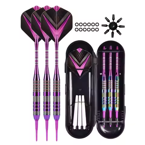 3Pcs Target Throwing Darts Set with Flight Protectors Plastic Tip Darts Set for Dart Board