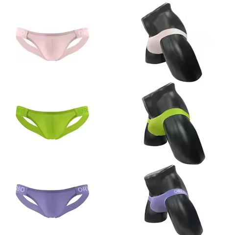 low waist waistless thongs modal close fitting breathable double thongs male OR6207