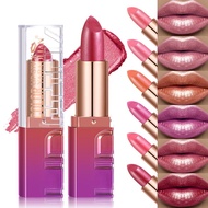 Yabaolian 6-color Shiny Lipstick Long Lasting Pearlescent Lipstick Waterproof High Pigmented O1d9