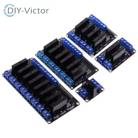 5V 1 2 4 6 Channel SSR AVR G3MB-202P 8 Way High Level Solid State Relay Module 240V 2A Output With R
