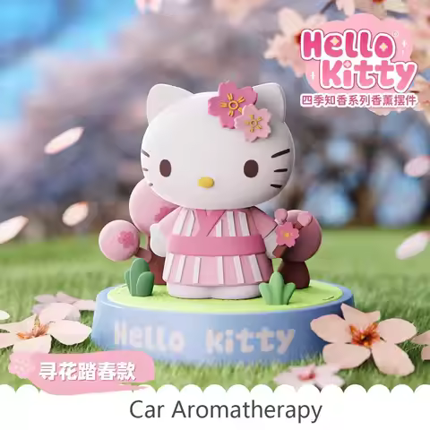 Genuine Anime Hello Kitty Action Figures Sanrio Kuromi Cinnamoroll Car Fragrance Mymelody Model Perf