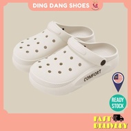 【Ding Dang】Ready Stock Upsize 45 Anti-slip Simple Comfortable Thick-Soled Hole Shoes Slip On Clog 洞洞