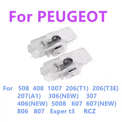 2PC LED Accessories Car Door Welcome Decoration Light For Peugeot 508 5008 408 RCZ 406 NEW 806 1007 