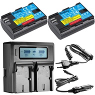 2Pcs 7.4V 2650mAh LP-E6 LPE6 LP E6 Baery   Rapid LCD Dual Charger for Canon 5D Mark II/III 6D 7D 60D 60Da 70D DSLR EOS 6