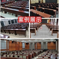 Beige Paint Table Chair Conference Unit Long Strip Solid Wood Training Table 1.2 Tables Double Leade