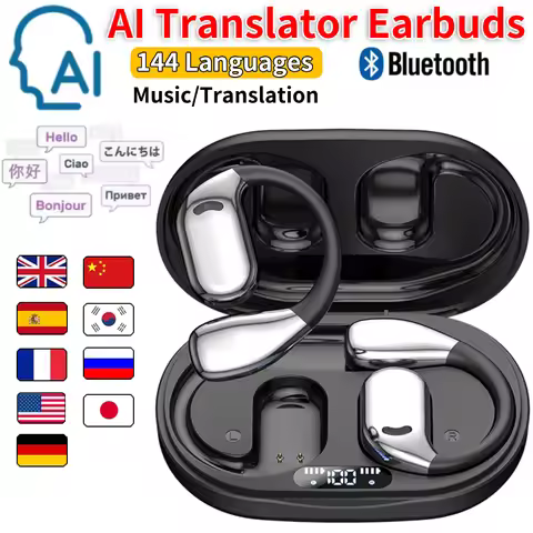 AI Translator Earbuds Real-Time Translators Headphones 144 Languages Wireless Bluetooth voice transl