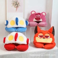 Cute Cartoon Fox Nick Hooded U-Shaped Pillow Neck Pillow Travel Portable Airplane Pillow Nap Hooded 