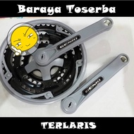 Gir Gear Crank 3 Susun Sepeda Warna Abu Merk Genio Sepeda MTB BMX SELI