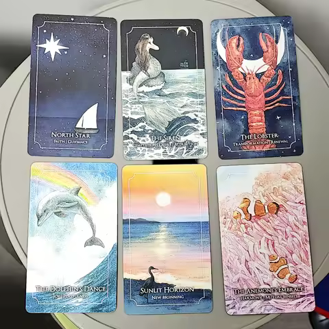 Filled with Soft Feathered Whispers of Wisdom The Dreaming Waves Oracle Deck 10.3*6cm 60 Pcs Oracle 