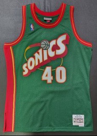 Mitchell and Ness - NBA - Swingman Jersey - Shawn Kemp - Seattle SuperSonics - 1995-96 Green (舊版繡字)