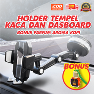 Car Phone Holder HP Mobil Tempel Dashboard & Kaca - Premium Super Kokoh + Bonus Parfum Kopi Bali!