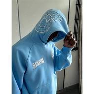 6PM Letter Embroidered Sweatshirt Set Men Women Same Style Hip-Hop Rap Hoodie Loose Sports