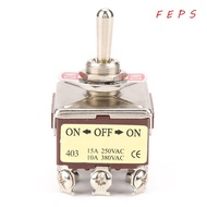 FEPS ​​3 Position Switch​​, Button Mechanism for Mechanical System 4PDT 12 Pin Rocker Switch Heavy D