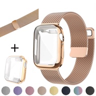 2-in-1 Milan Steel Band+Smart Watch Strap Full Cover Case Series Ultra 2 49MM S8 41MM 45MM 7/6/5/4 Bracelet iwatch Stainless Steel Strap 38mm 42mm 40mm 44mm