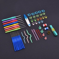 Jarum Kait Set Handmade Crochet Tool Magic Colorful Knitting Beg Hook 53pcs