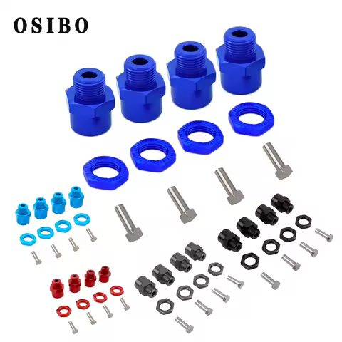 4PCS Aluminum Alloy Hex Adapter 12mm To 17mm Wheel Hex Hubs Adapter Extension Conversion Nuts for 1/