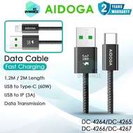 AIDOGA DC-426 USB Cable 60W Fast Charging Cable 3A Cable Mobile Smart Charge AIDOGA DC-4264 DC-4267 