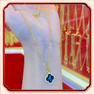 สร้อยคอทองคําแท้ 18k จี้ Lucky Clover ผู้หญิงอิตาลี 92.9% น้ําหนักทอง 3g