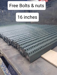 Slotted angle bar 1.5x1.5 x 16inches - Free bolts and nuts