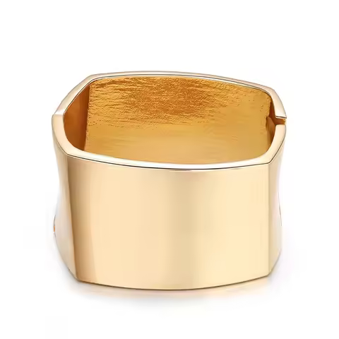 New Arrival Exaggerate Big Square Cuff Bangles for Women Classic Geometric Lenon Bracelets Bracelet